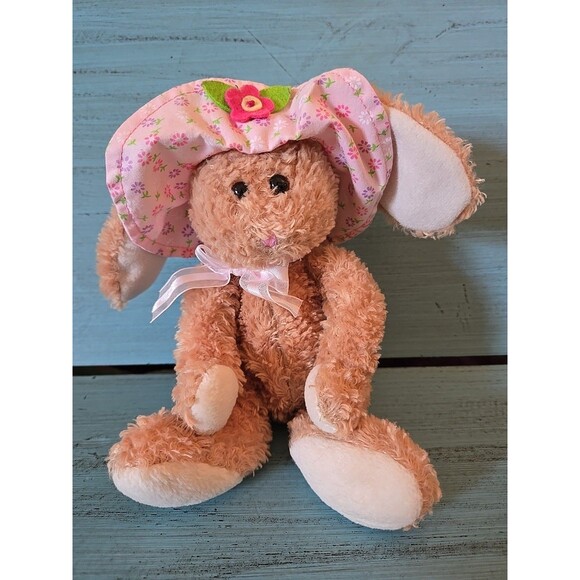 TY Beanie Babies Sunbonnet The Rabbit  7" Plush Toy Stuffed Animal Bunny Hat Tag - Picture 2 of 8